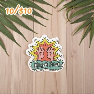 High Five Sticker – Cute Retro Vinyl Decal | Small Cozy Planner Sticker